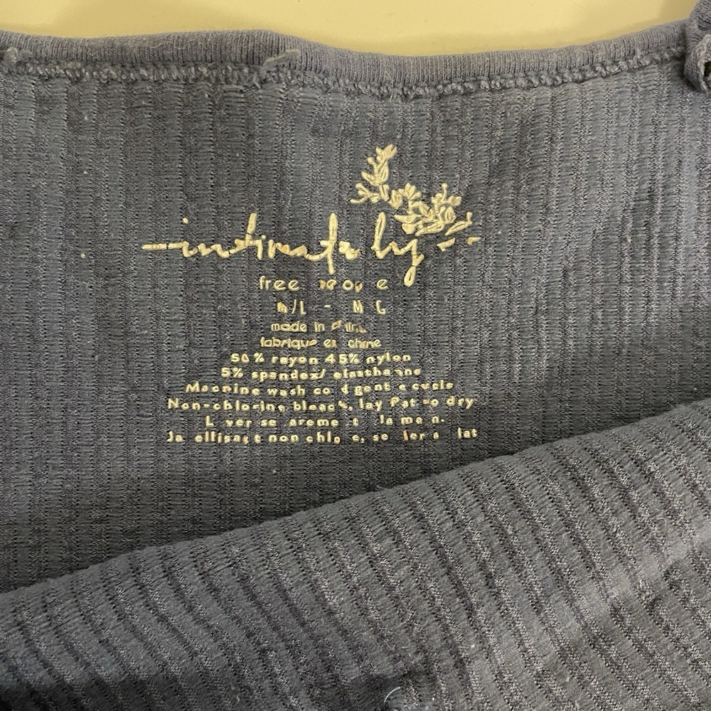 Free People Intimately FP Ribbed Tank Blue M/L - Picture 3 of 3